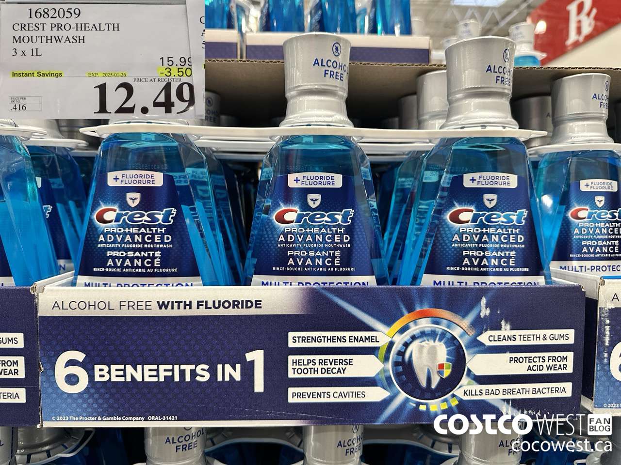 1682059 CREST PRO-HEALTH MOUTHWASH 3 X 1L ($3.50 INSTANT SAVINGS EXPIRES ON 2025-01-26) $12.49