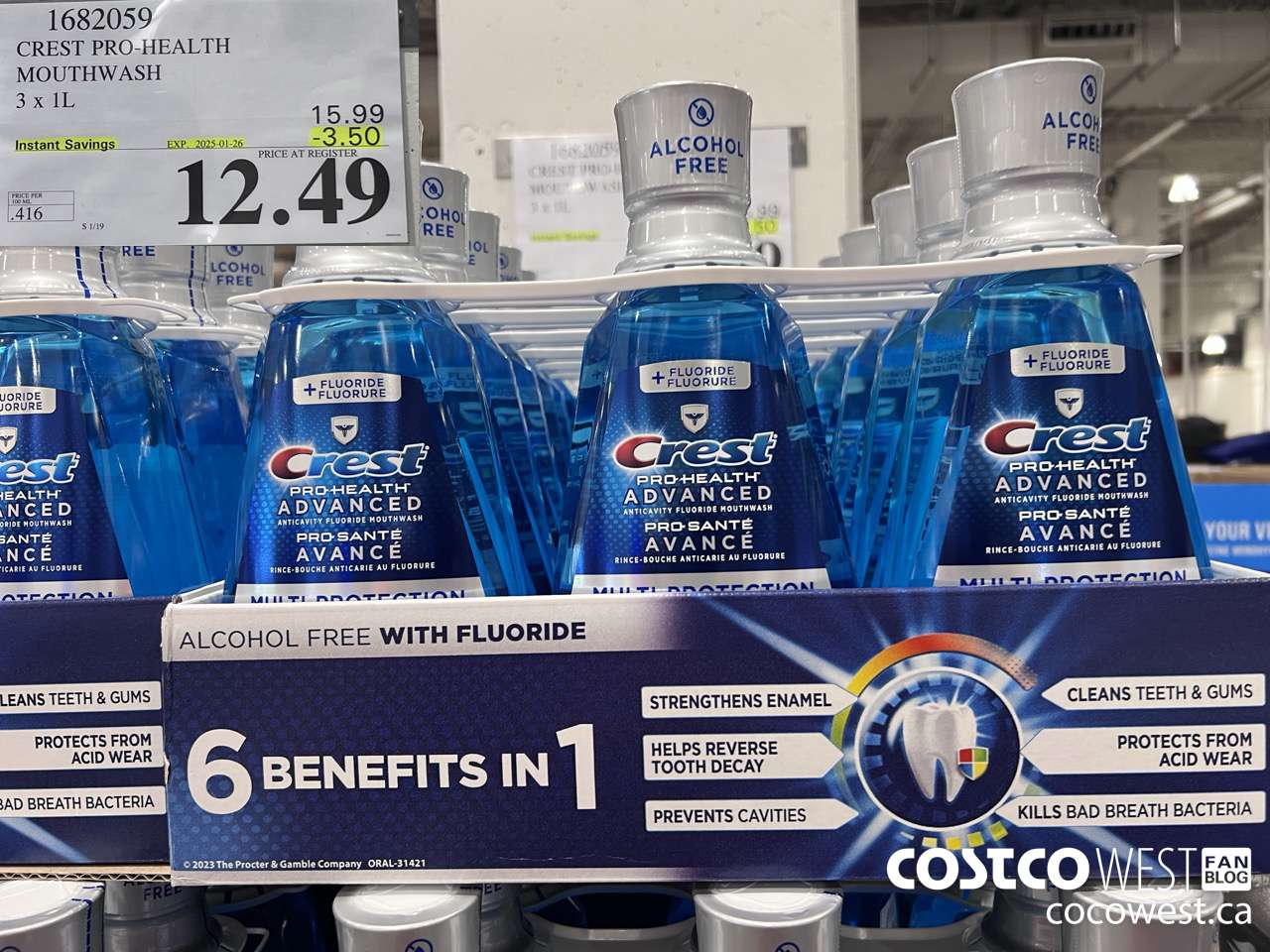 1682059 CREST PRO-HEALTH MOUTHWASH 3 X 1L ($3.50 INSTANT SAVINGS EXPIRES ON 2025-01-26) $12.49