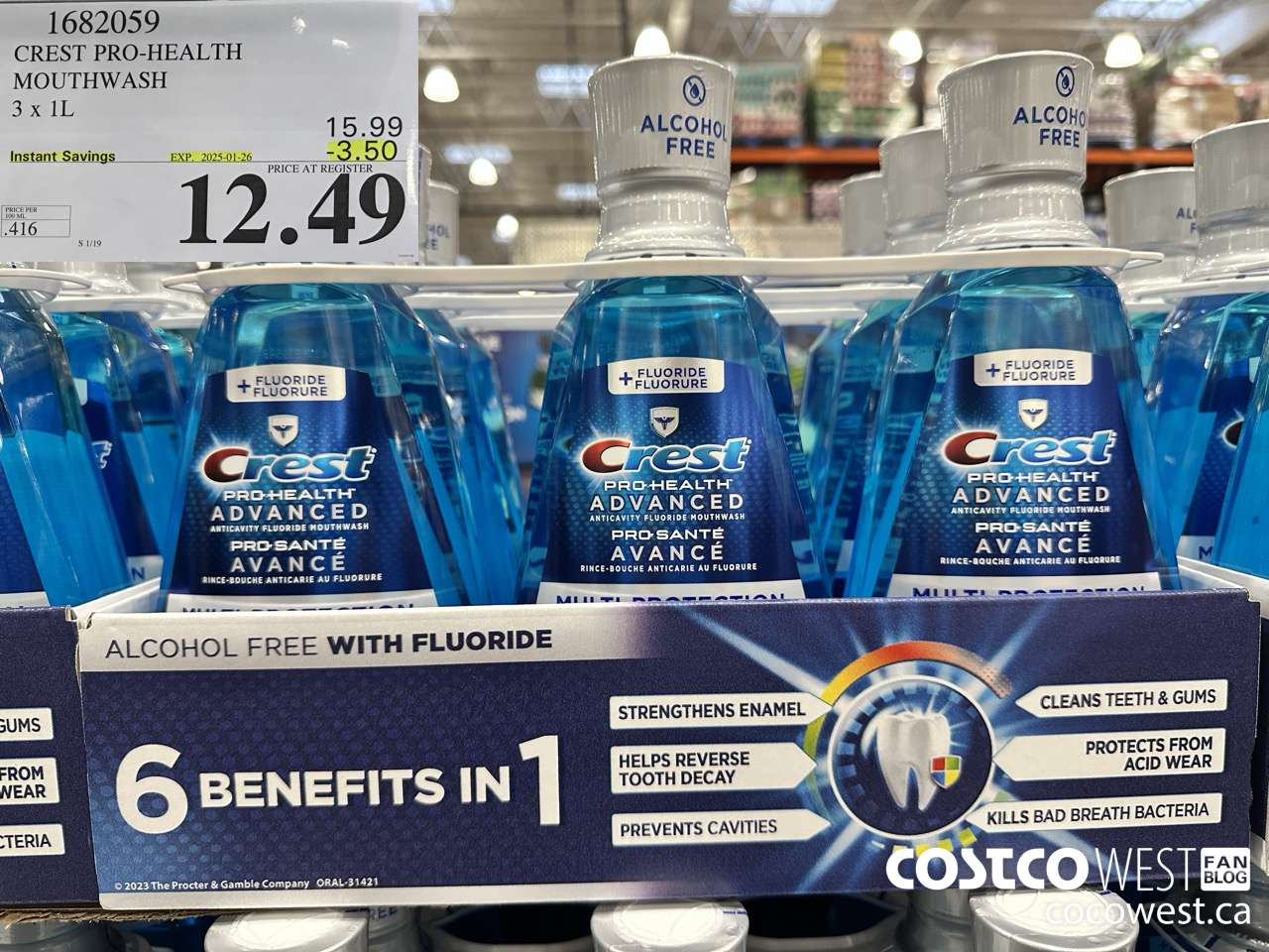 1682059 CREST PRO-HEALTH MOUTHWASH 3 X 1L ($3.50 INSTANT SAVINGS EXPIRES ON 2025-01-26) $12.49
