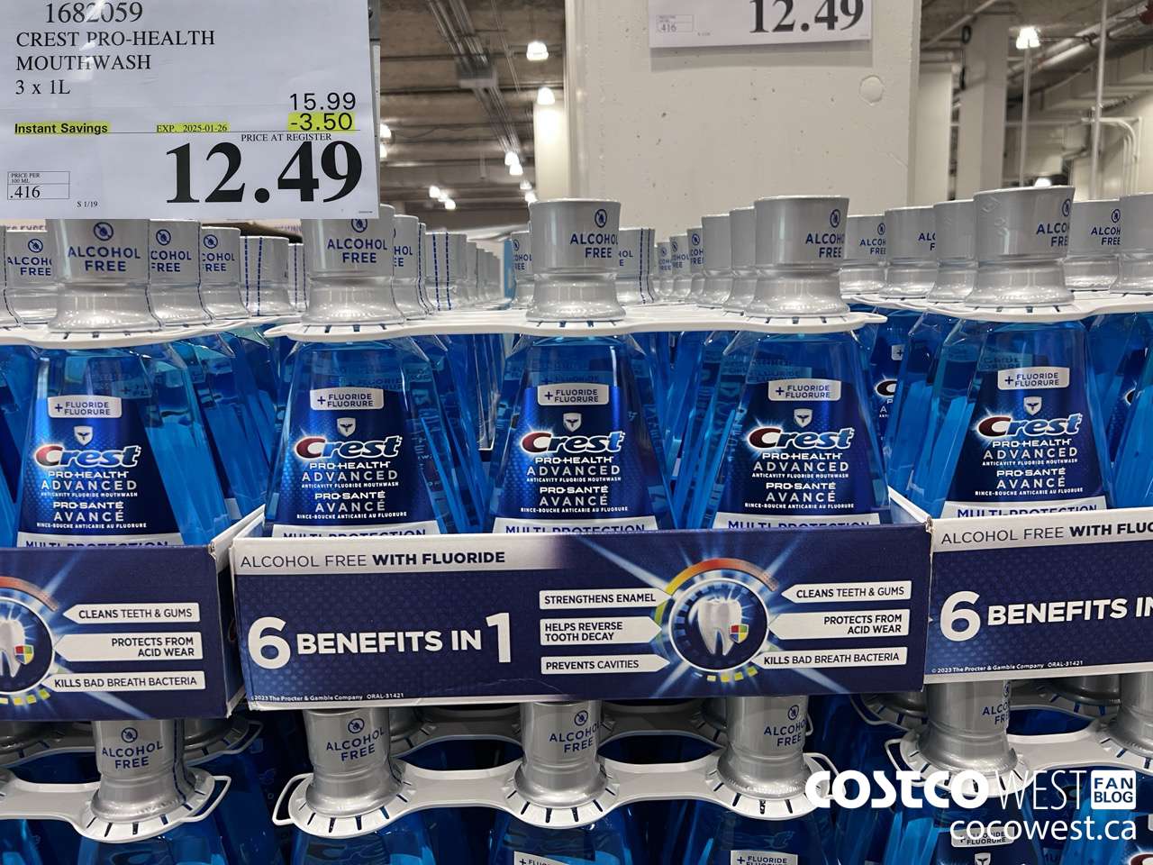 1682059 CREST PRO-HEALTH MOUTHWASH 3 X 1L ($3.50 INSTANT SAVINGS EXPIRES ON 2025-01-26) $12.49