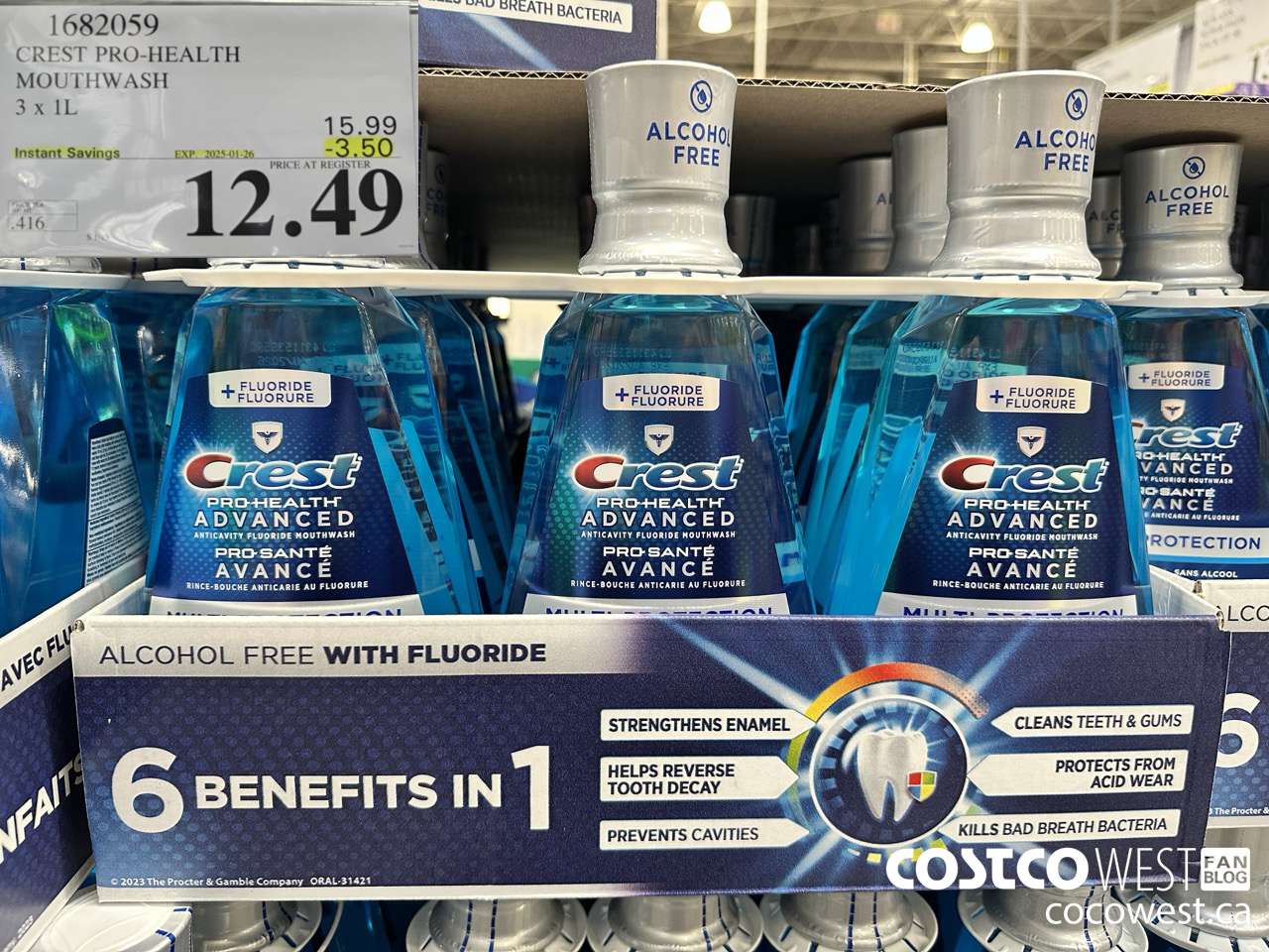 1682059 CREST PRO-HEALTH MOUTHWASH 3 X 1L ($3.50 INSTANT SAVINGS EXPIRES ON 2025-01-26) $12.49
