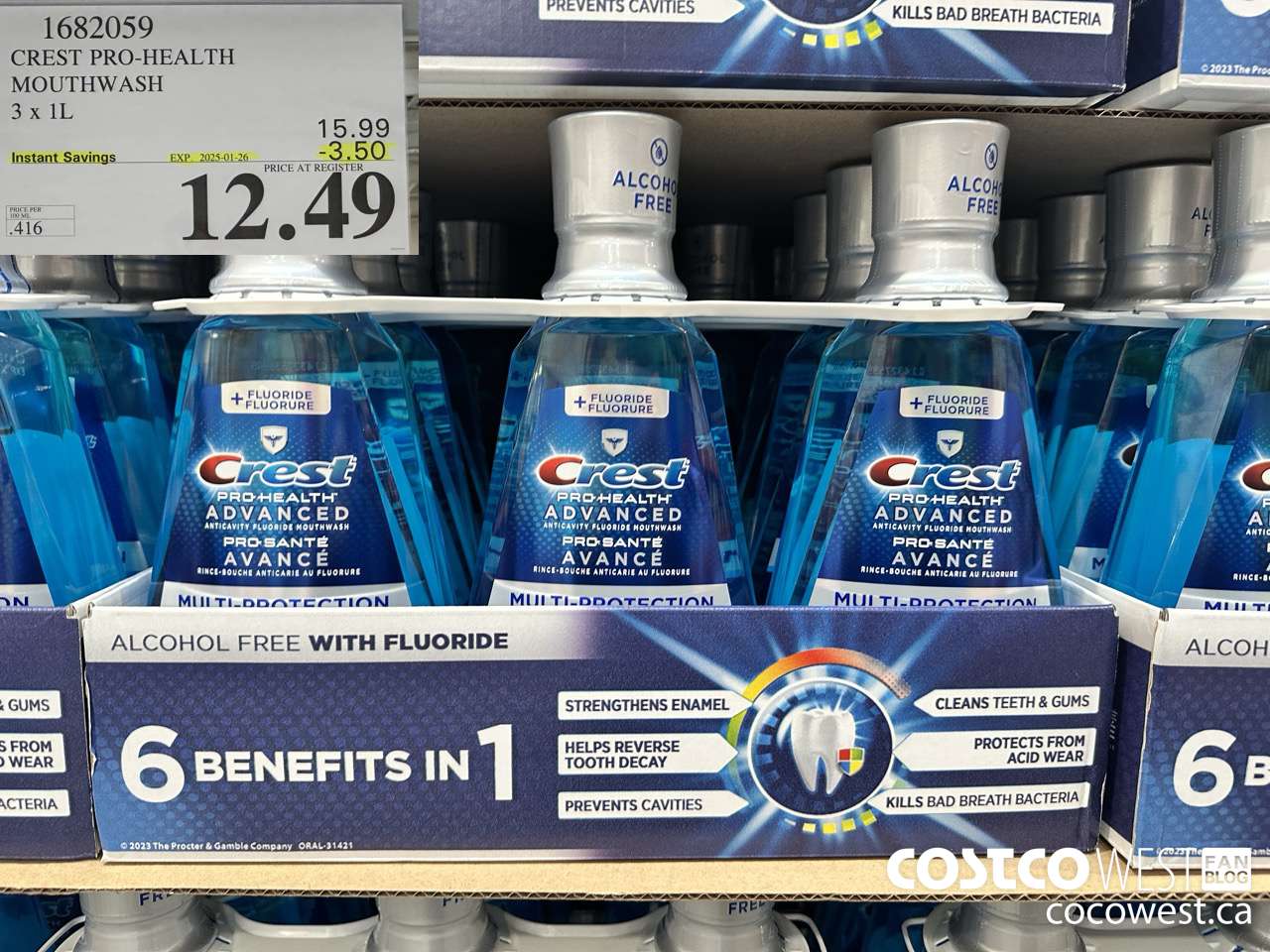 1682059 CREST PRO-HEALTH MOUTHWASH 3 X 1L ($3.50 INSTANT SAVINGS EXPIRES ON 2025-01-26) $12.49