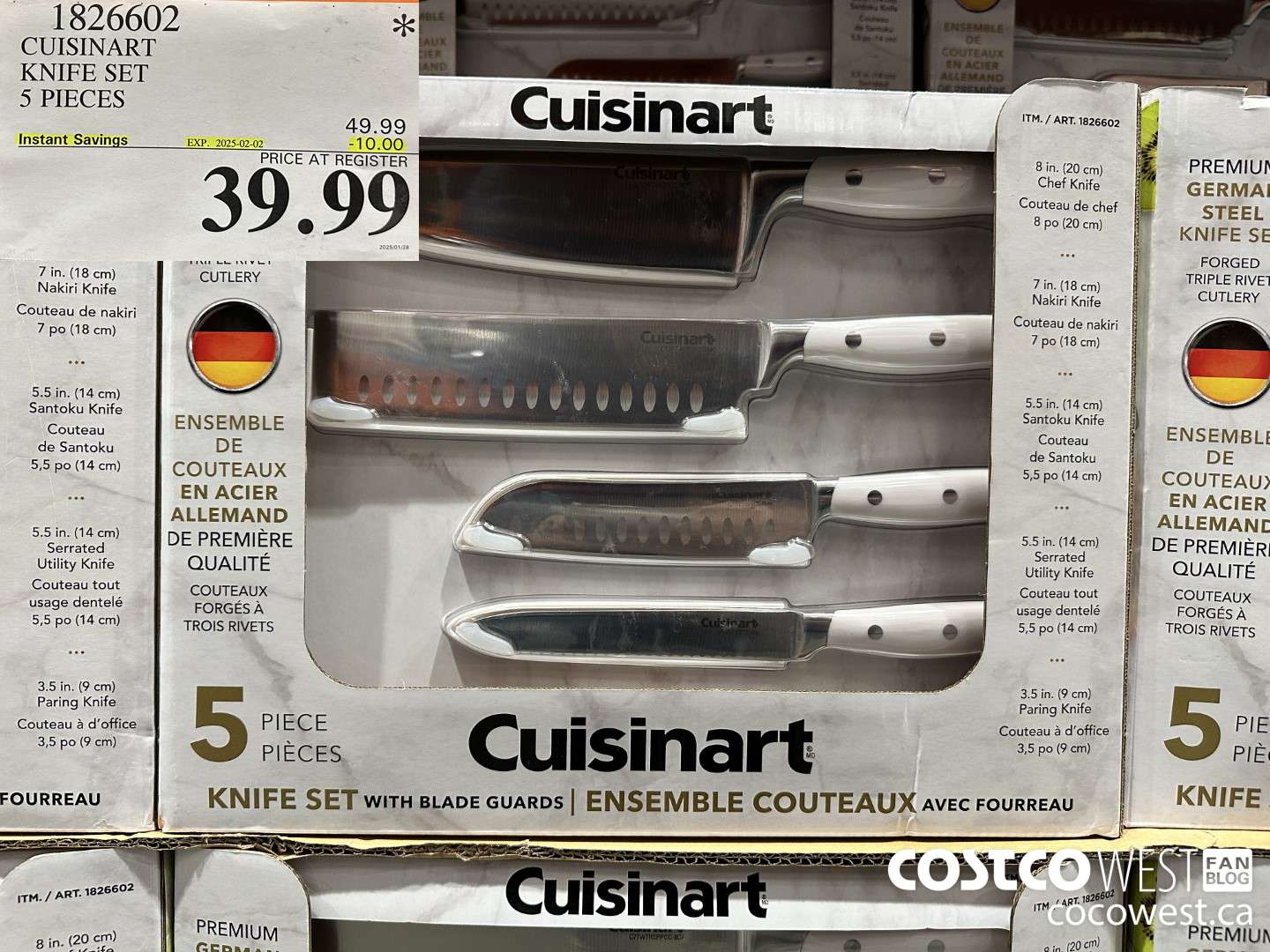 1826602 CUSINART KNIFE SET 5 PIECES ($10.00 INSTANT SAVINGS EXPIRES ON 2025-02-02) $39.99