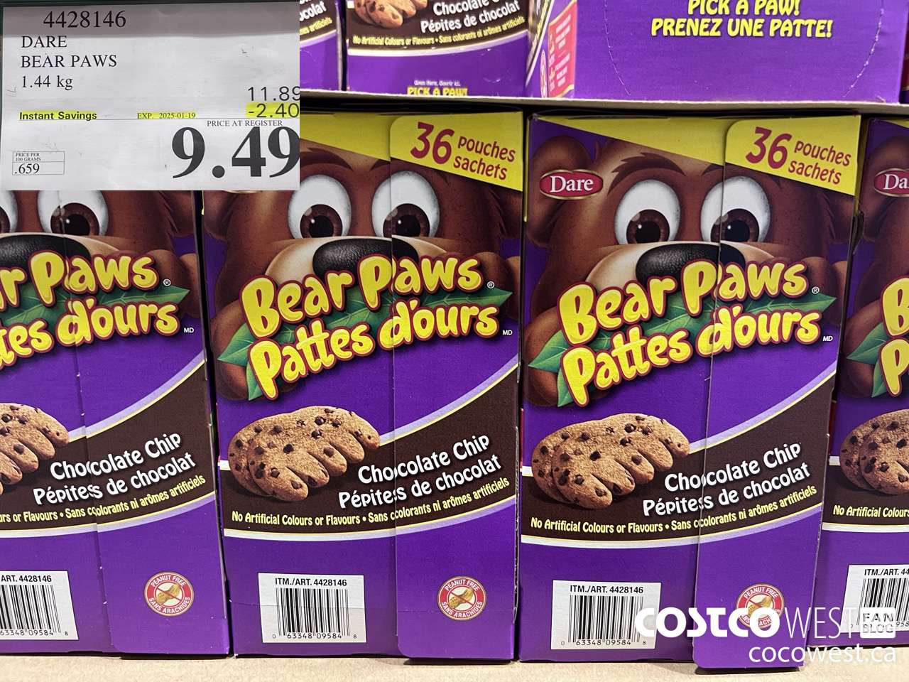 4428146 DARE BEAR PAWS 1.44 kg ($2.40 INSTANT SAVINGS EXPIRES ON 2025-01-19) $9.49