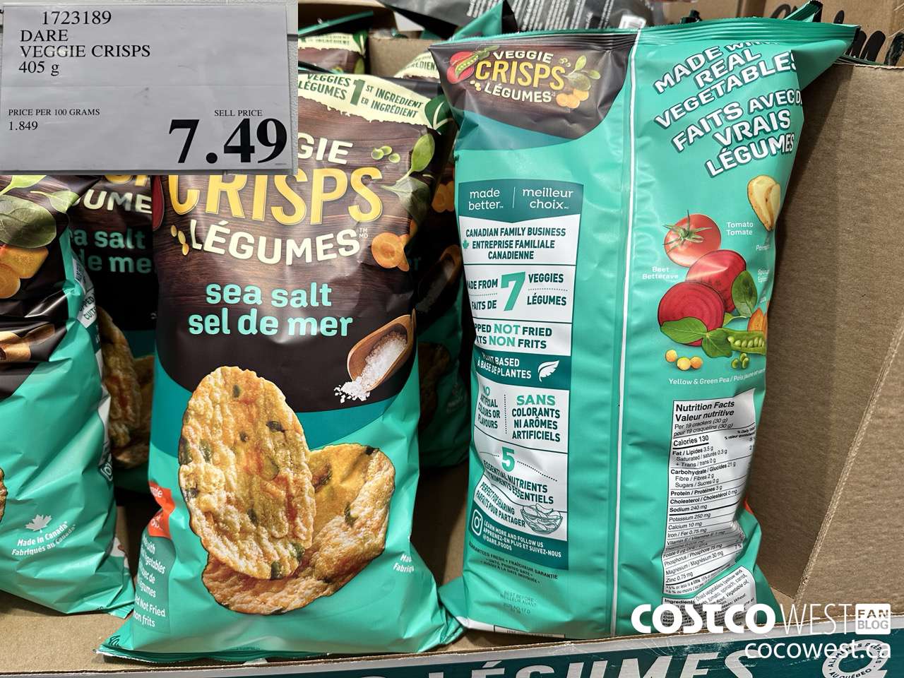 1723189 DARE VEGGIE CRISPS 405G $7.49