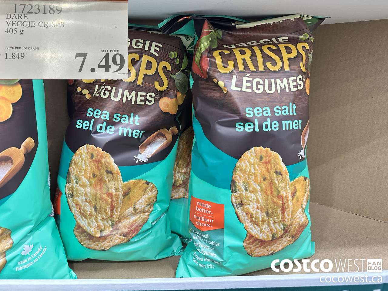1723189 DARE VEGGIE CRISPS 405G $7.49