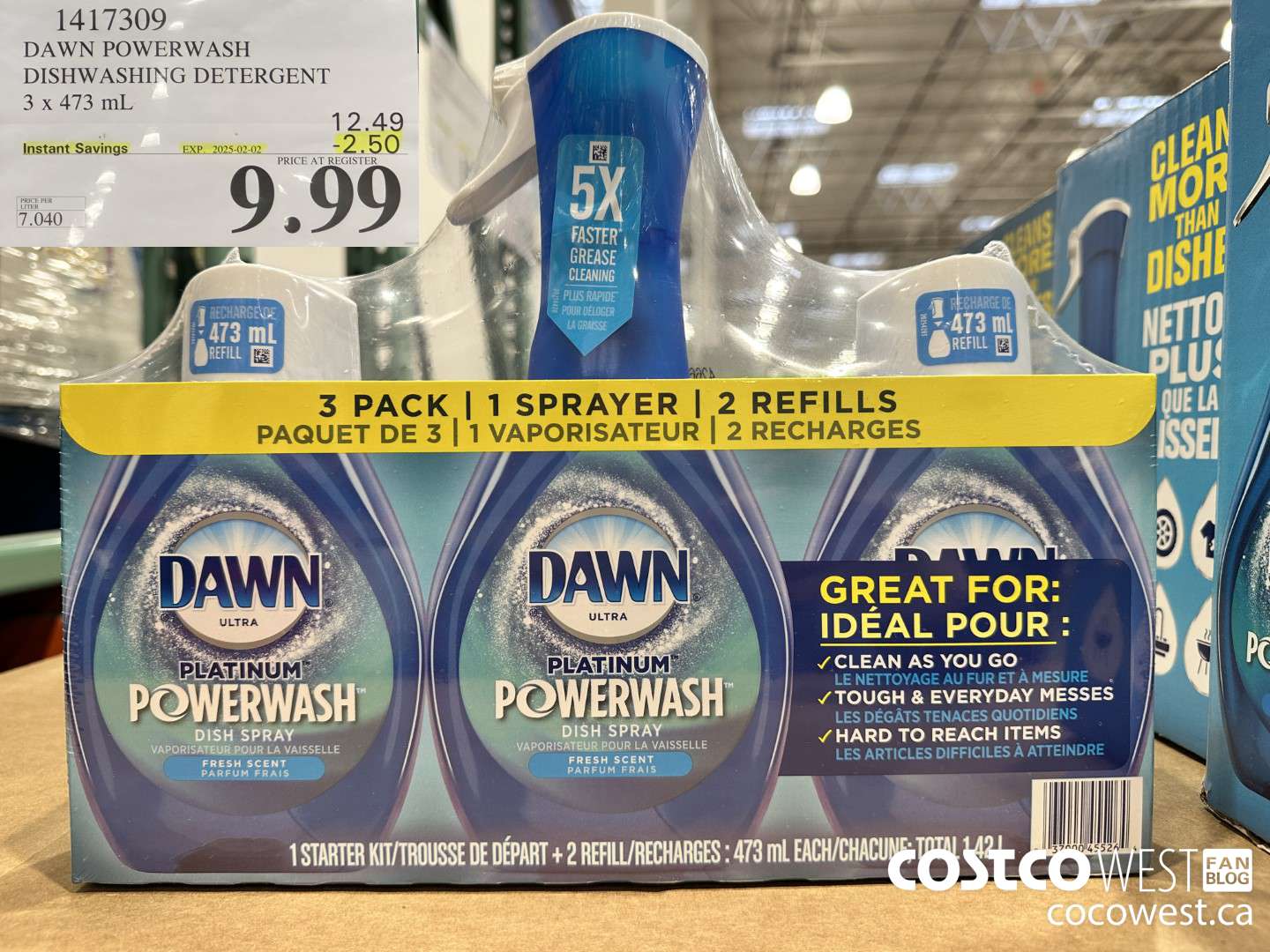 1417309 DAWN POWERWASH DISHWASHING DETERGENT 3 x 473 mL ($2.50 INSTANT SAVINGS EXPIRES ON 2025-02-02) $9.99