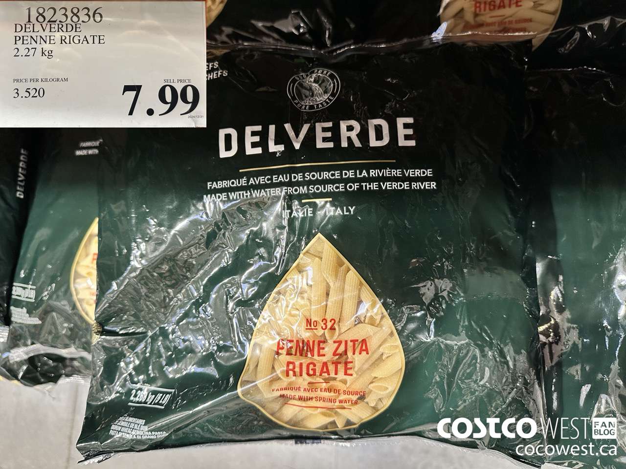 1823836 DELVERDE PENNE RIGATE 2.27KG $7.99