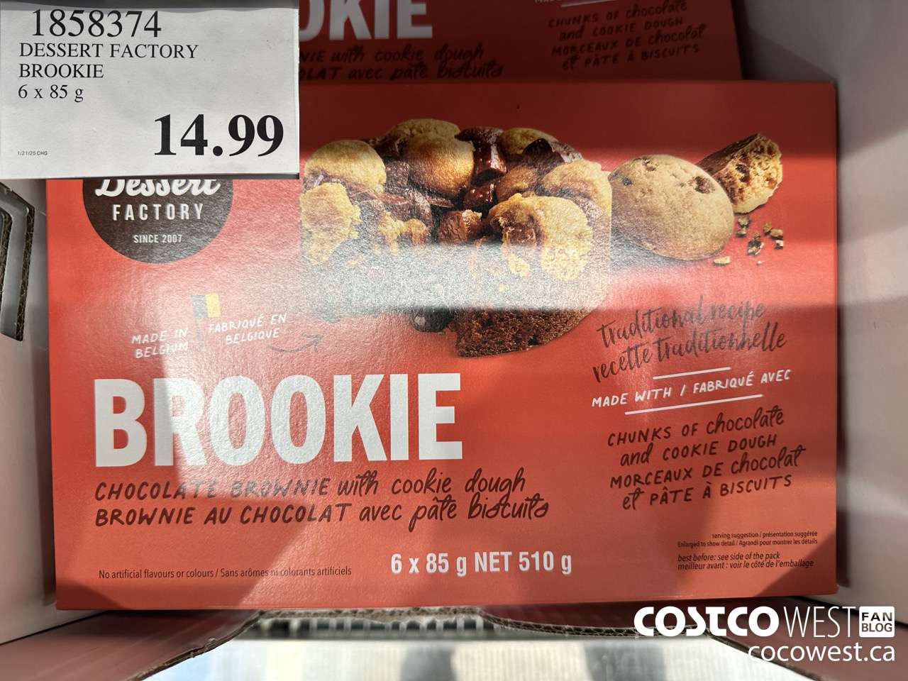 1858374 DESSERT FACTORY BROOKIE 6 X 85G $14.99