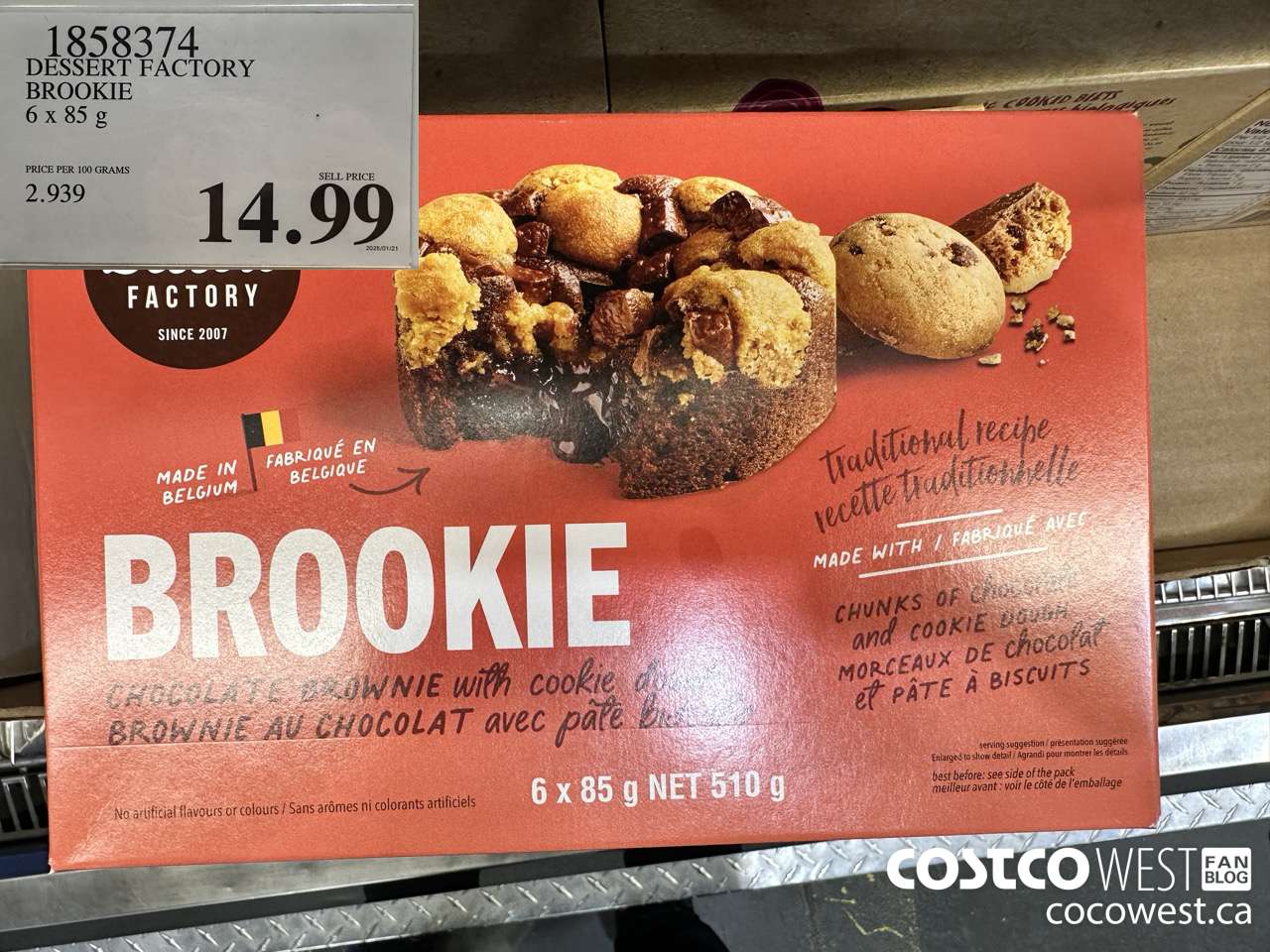1858374 DESSERT FACTORY BROOKIE 6 X 85G $14.99