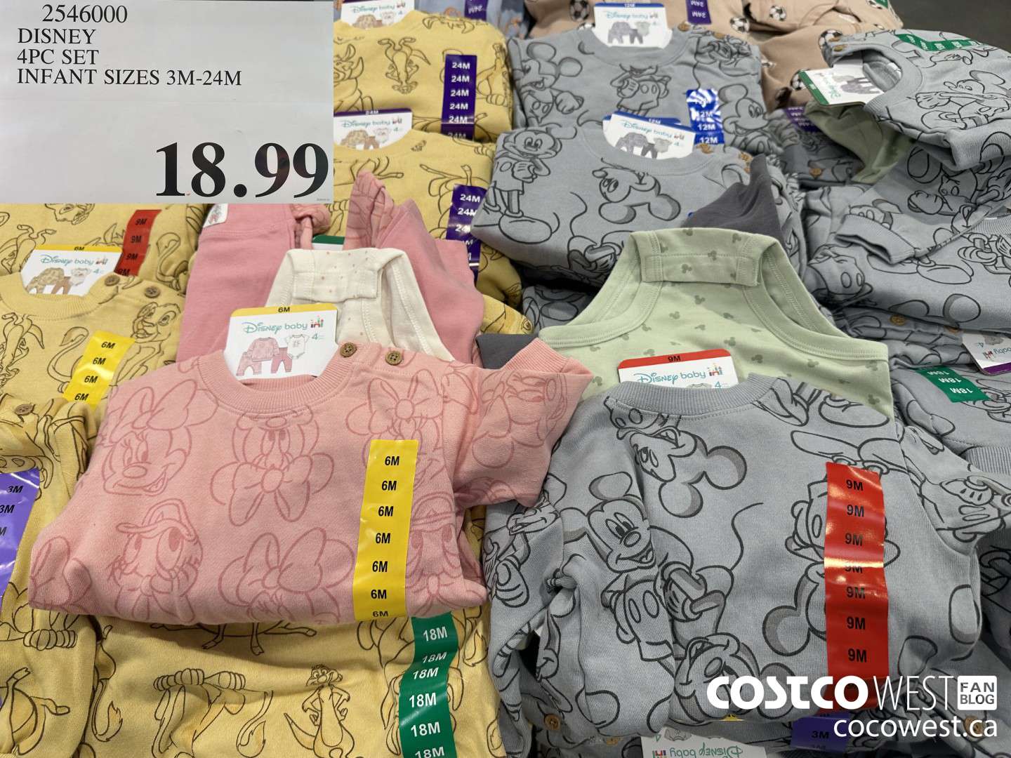 2546000 DISNEY 4PC SET INFANT SIZES 3M-24M $18.99