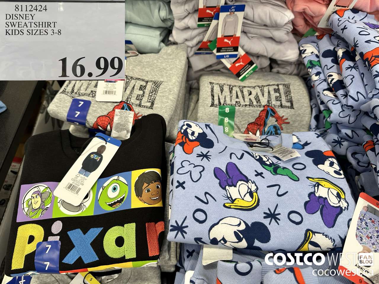 8112424 DISNEY SWEATSHIRT KIDS SIZES 3-8 $16.99