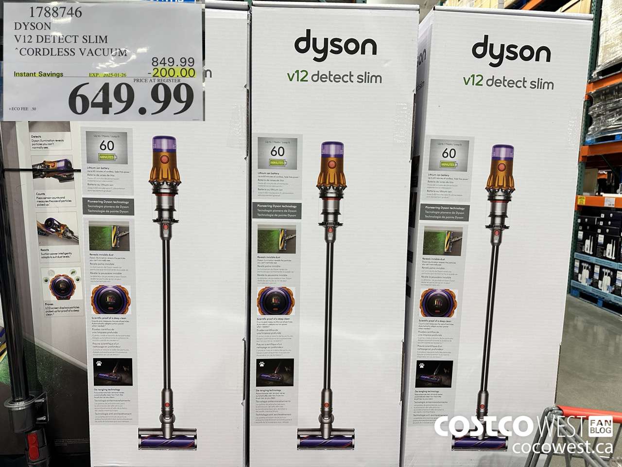 1788746 DYSON V12 DETECT SLIM STICK VAC ($200.00 INSTANT SAVINGS EXPIRES ON 2025-01-26) $649.99