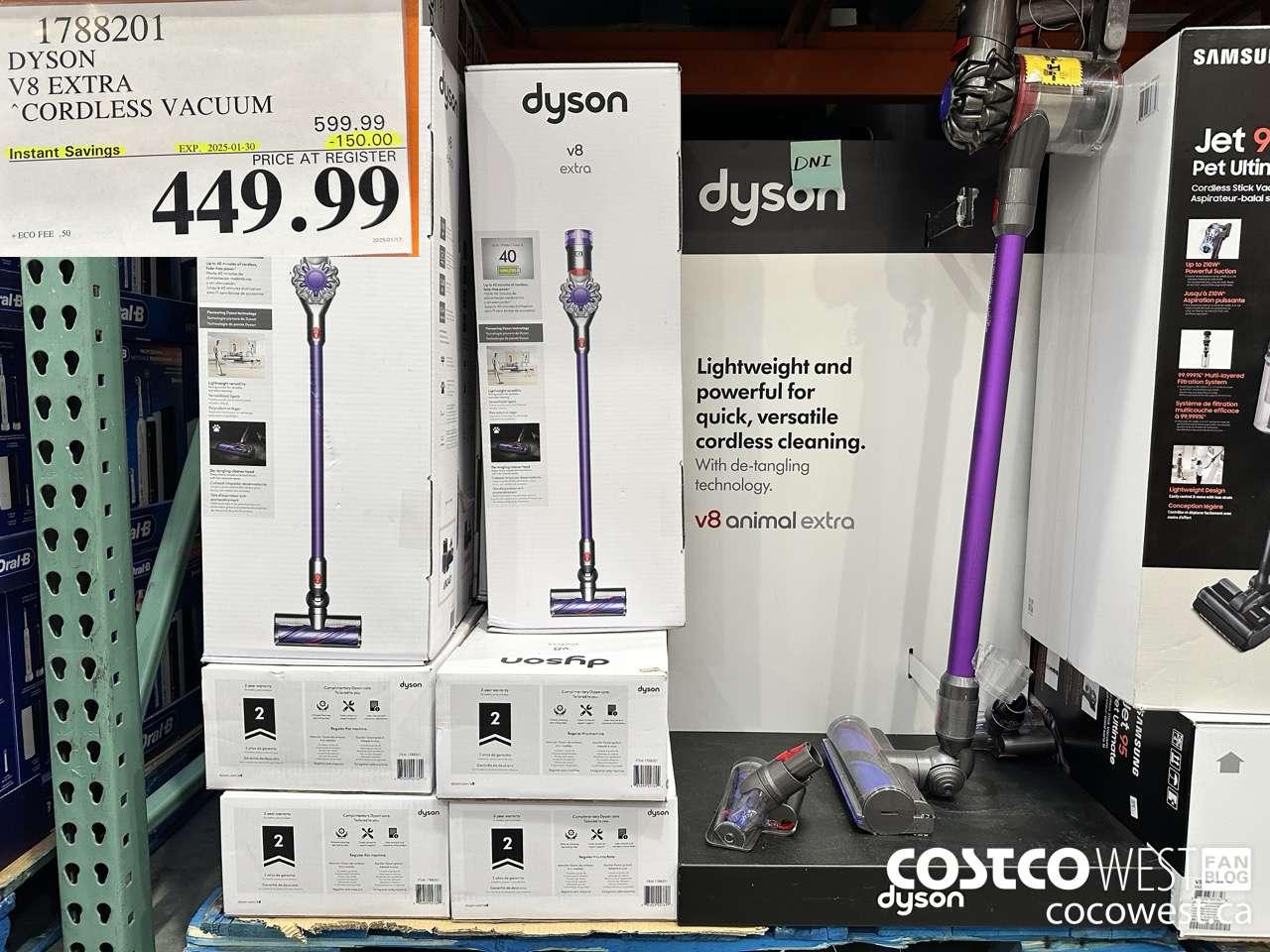 1788201 DYSON V8 EXTRA CORDLESS VACUUM ($150.00 INSTANT SAVINGS EXPIRES ON 2025-01-30) $449.99