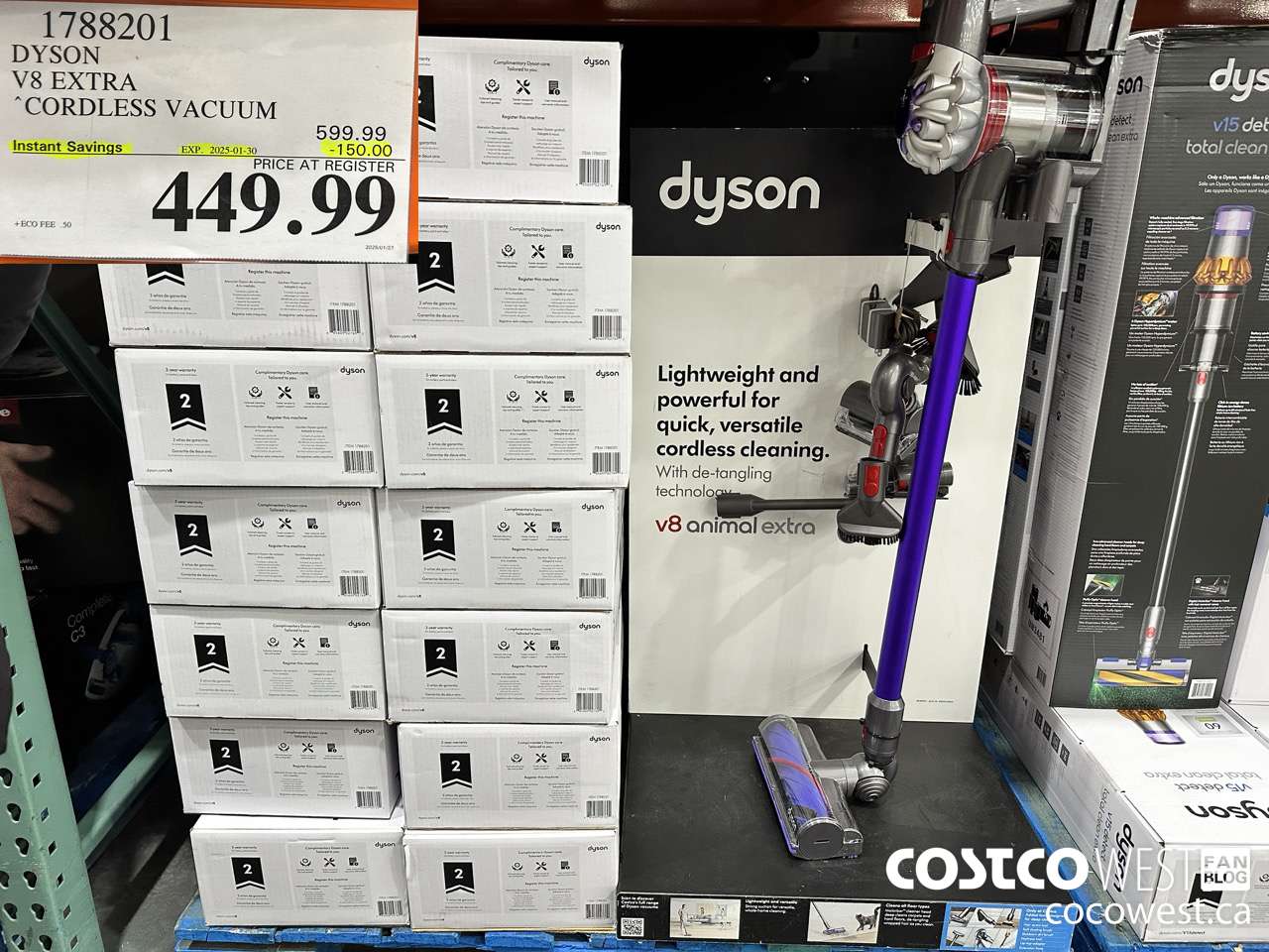 1788201 DYSON V8 EXTRA CORDLESS VACUUM ($150.00 INSTANT SAVINGS EXPIRES ON 2025-01-30) $449.99