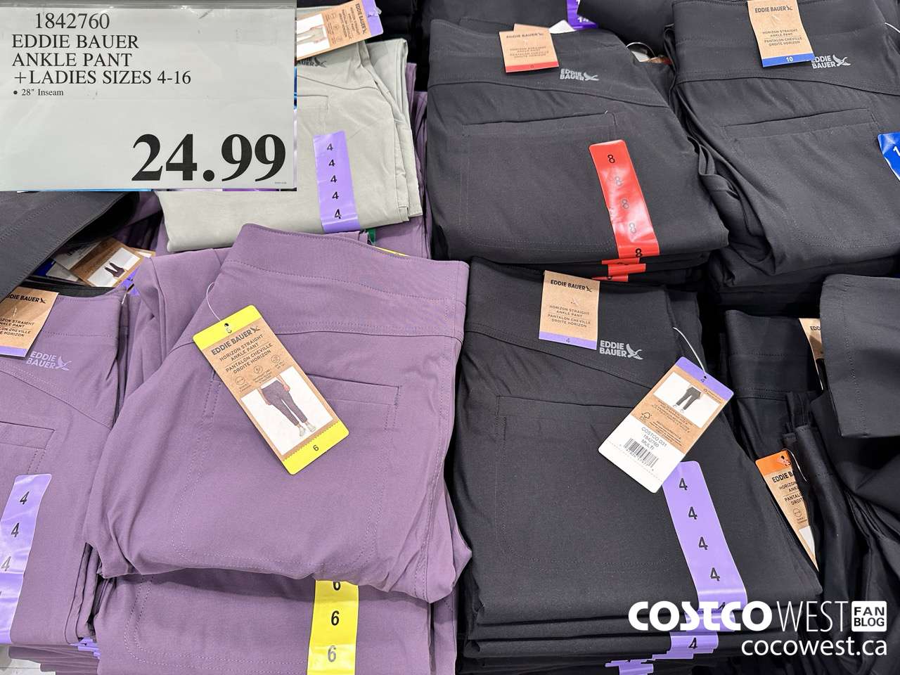 1842760 EDDIE BAUER ANKLE PANT LADIES SIZES 4-16 $24.99