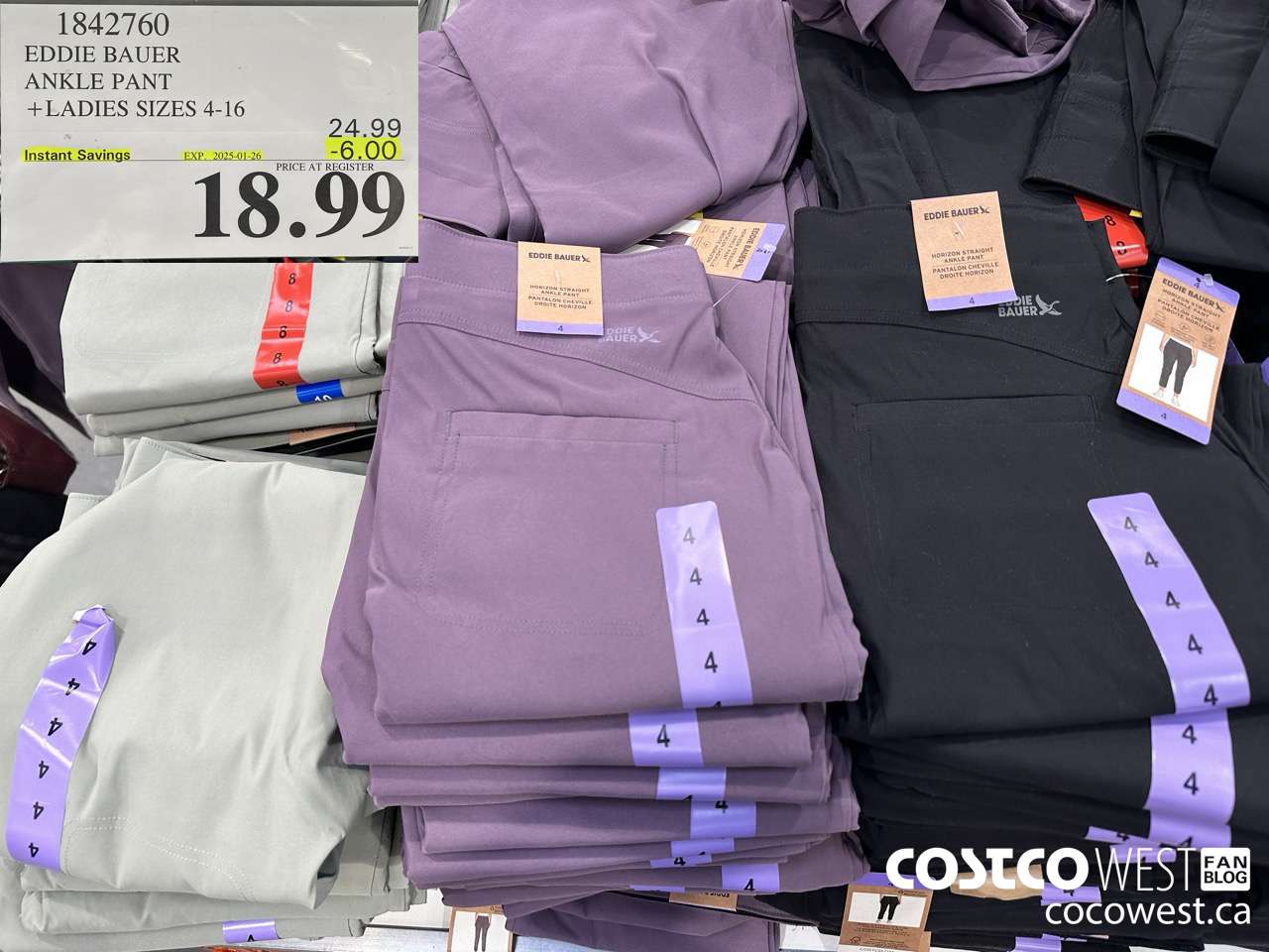 1842760 EDDIE BAUER ANKLE PANT LADIES SIZES 4-16 ($6.00 INSTANT SAVINGS EXPIRES ON 2025-01-26) $18.99