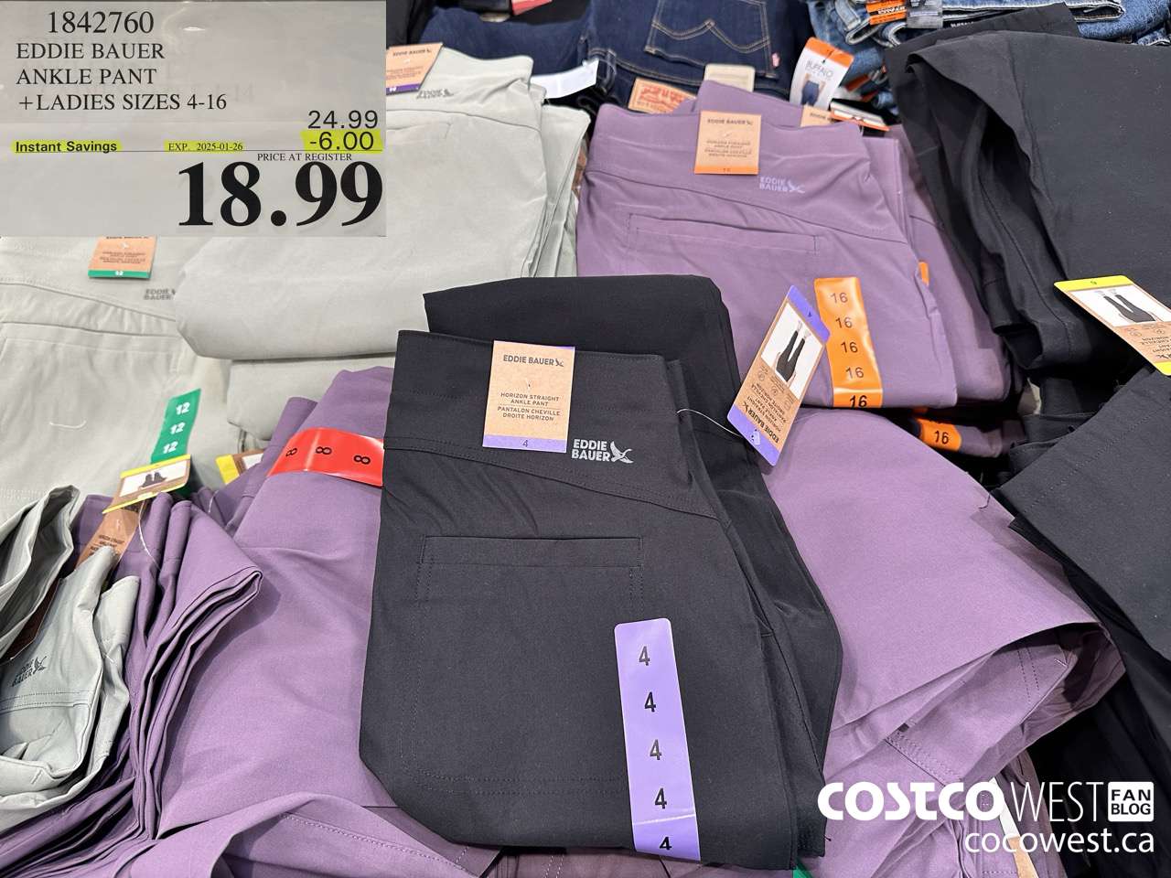 1842760 EDDIE BAUER ANKLE PANT LADIES SIZES 4-16 ($6.00 INSTANT SAVINGS EXPIRES ON 2025-01-26) $18.99