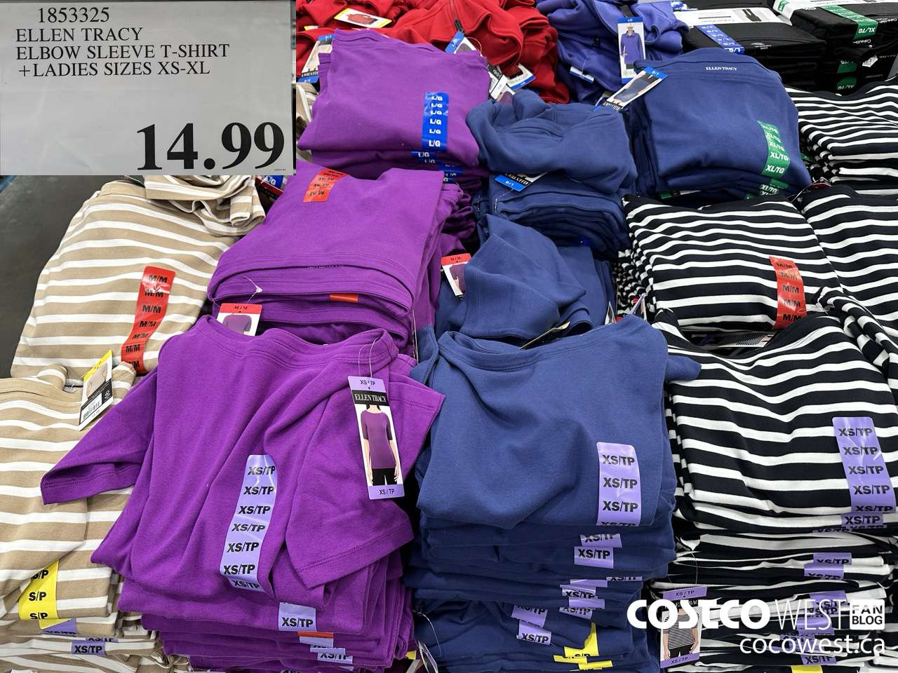 1853325 ELLEN TRACY ELBOW SLEEVE T-SHIRT LADIES SIZES XS-XL $14.99