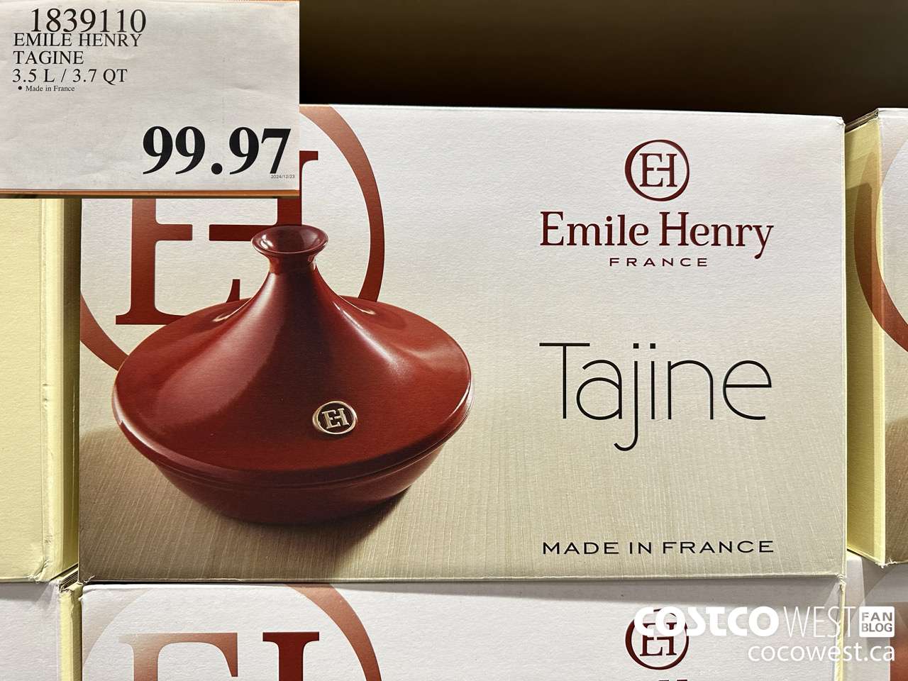 1839110 EMILE HENRY TAGINE 3.5L/3.7QT $99.97