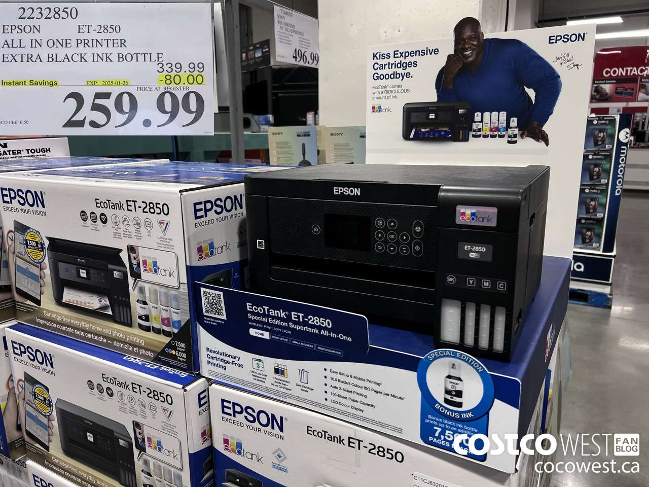 2232850 EPSON ET-2850 ALL IN ONE PRINTER EXTRA BLACK INK BOTTLE ($80.00 INSTANT SAVINGS EXPIRES ON 2025-01-26) $259.99