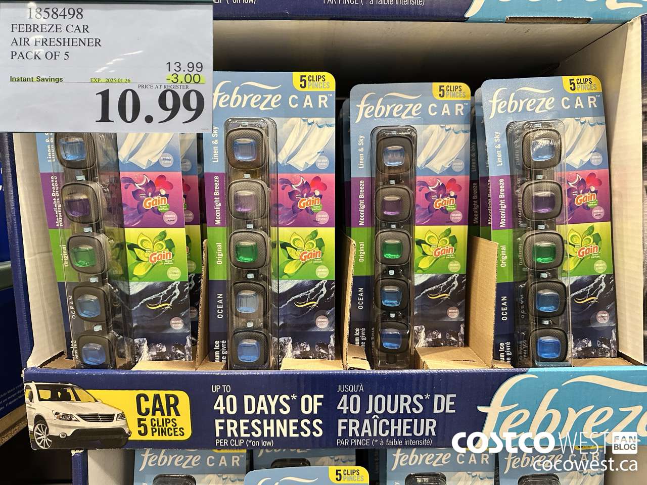 1858498 FEBREZE CAR AIR FRESHENER PACK OF 5 ($3.00 INSTANT SAVINGS EXPIRES ON 2025-01-26) $10.99
