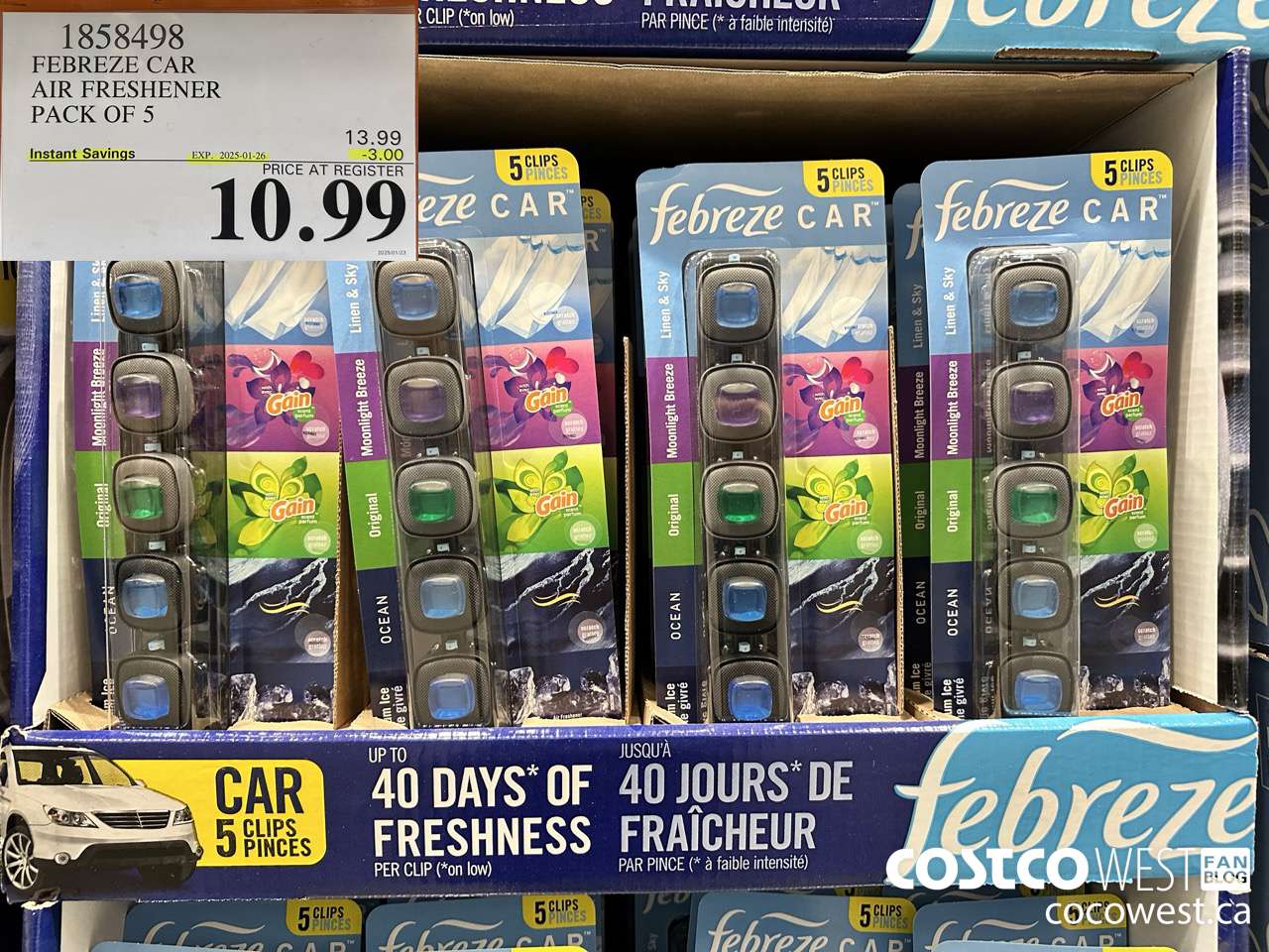 1858498 FEBREZE CAR AIR FRESHENER PACK OF 5 ($3.00 INSTANT SAVINGS EXPIRES ON 2025-01-26) $10.99