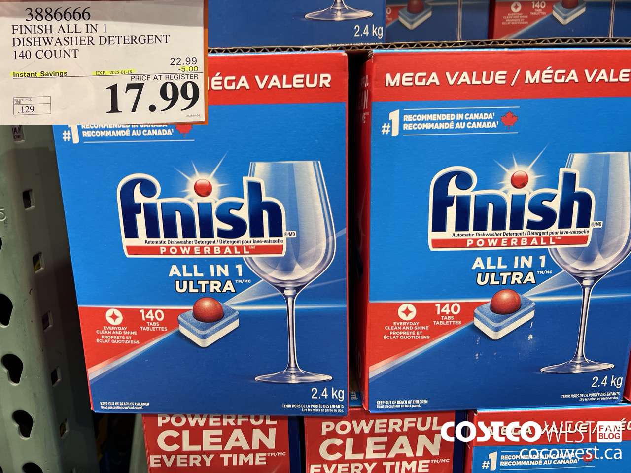 3886666 FINISH ALL IN 1 DISHWASHER DETERGENT 140 COUNT ($5.00 INSTANT SAVINGS EXPIRES ON 2025-01-19) $17.99