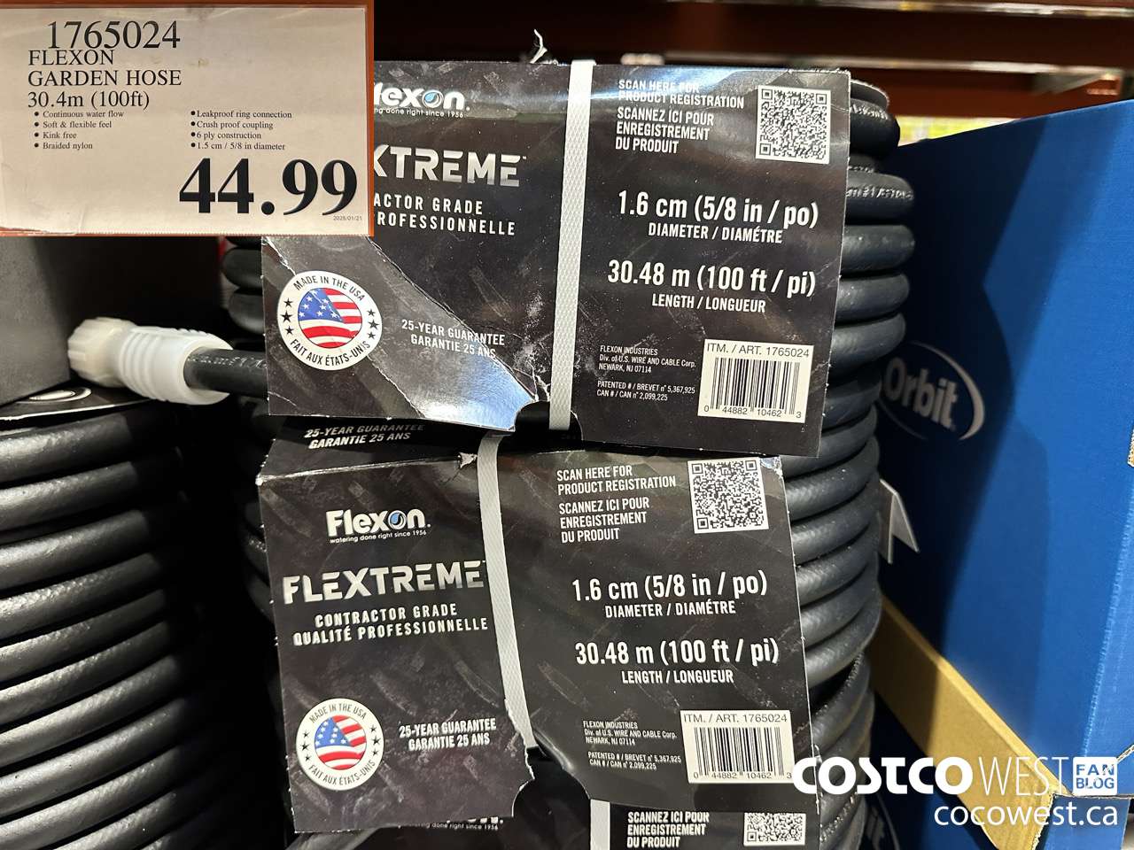 1765024 FLEXON GARDEN HOSE 100FT $44.99