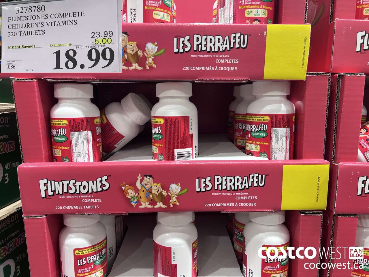 3278780 FLINTSTONES COMPLETE CHILDREN'S VITAMINS 220 TABLETS ($5.00 INSTANT SAVINGS EXPIRES ON 2025-01-19) $18.99