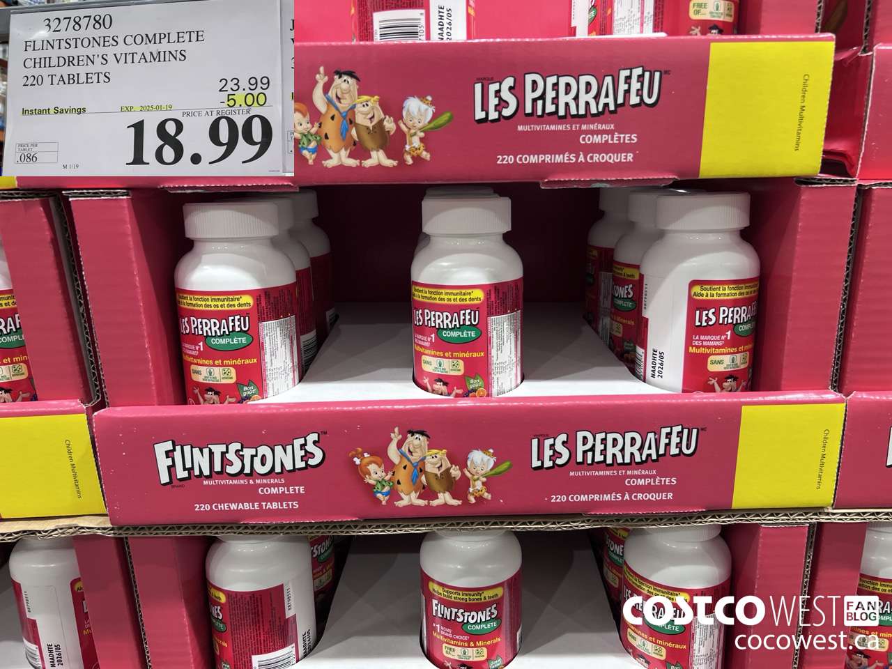 3278780 FLINTSTONES COMPLETE CHILDREN'S VITAMINS 220 TABLETS ($5.00 INSTANT SAVINGS EXPIRES ON 2025-01-19) $18.99