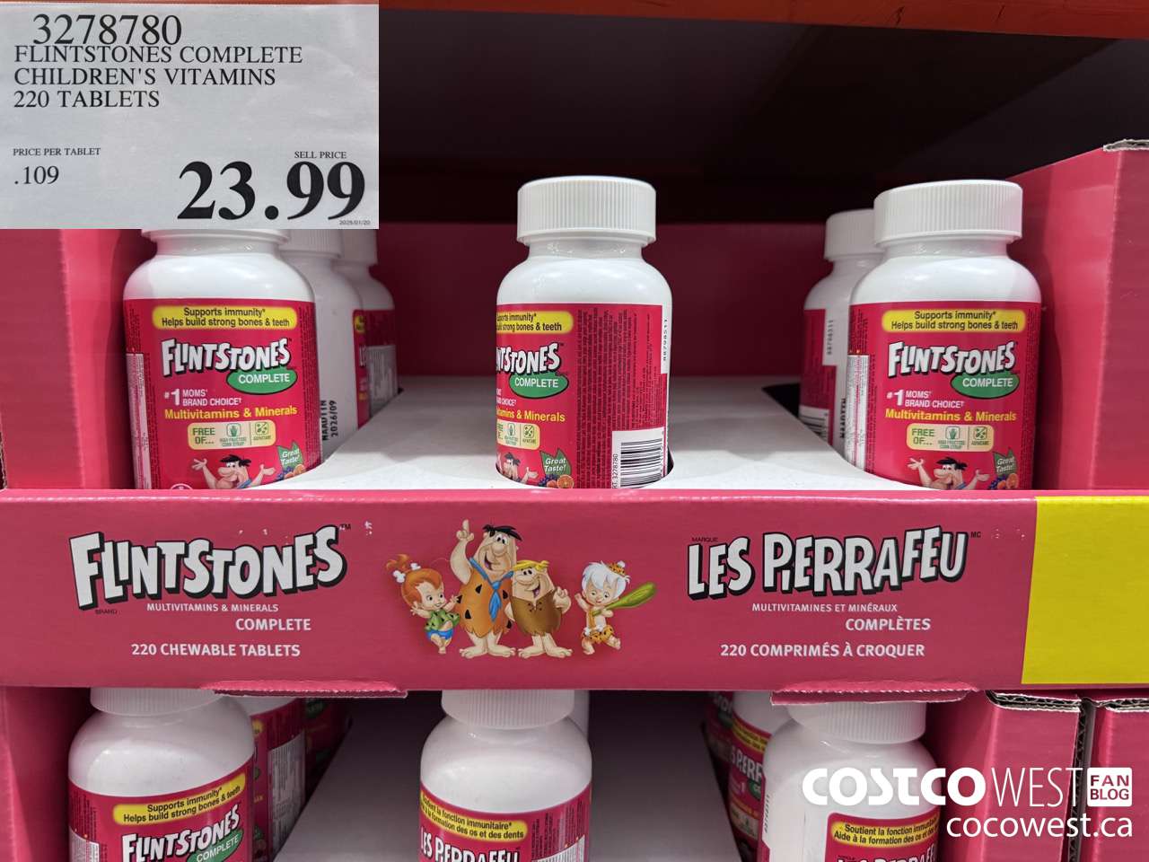 3278780 FLINTSTONES COMPLETE CHILDREN'S VITAMINS 220 TABLETS $23.99