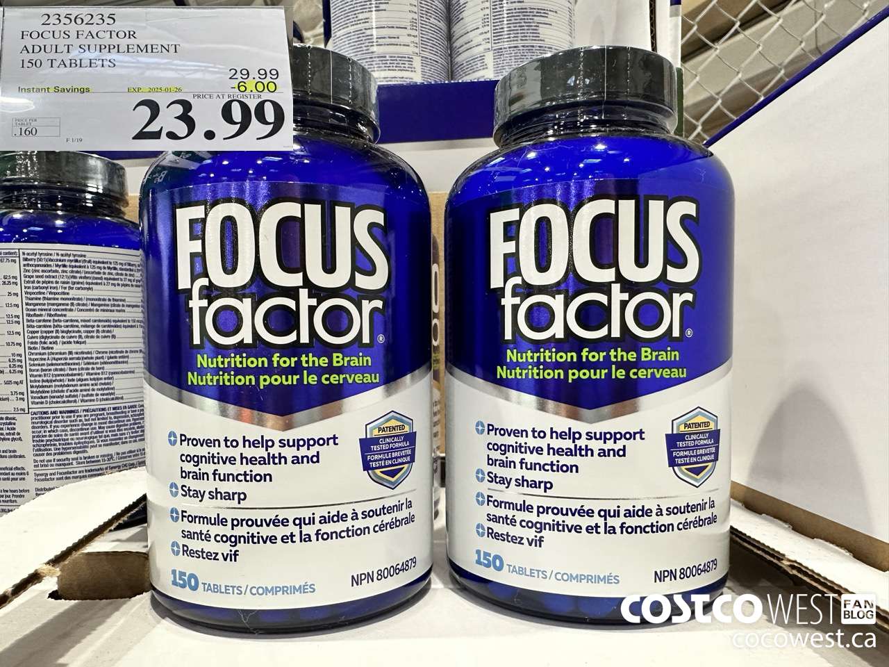 2356235 FOCUS FACTOR ADULT 150 TABLETS ($6.00 INSTANT SAVINGS EXPIRES ON 2025-01-26) $23.99