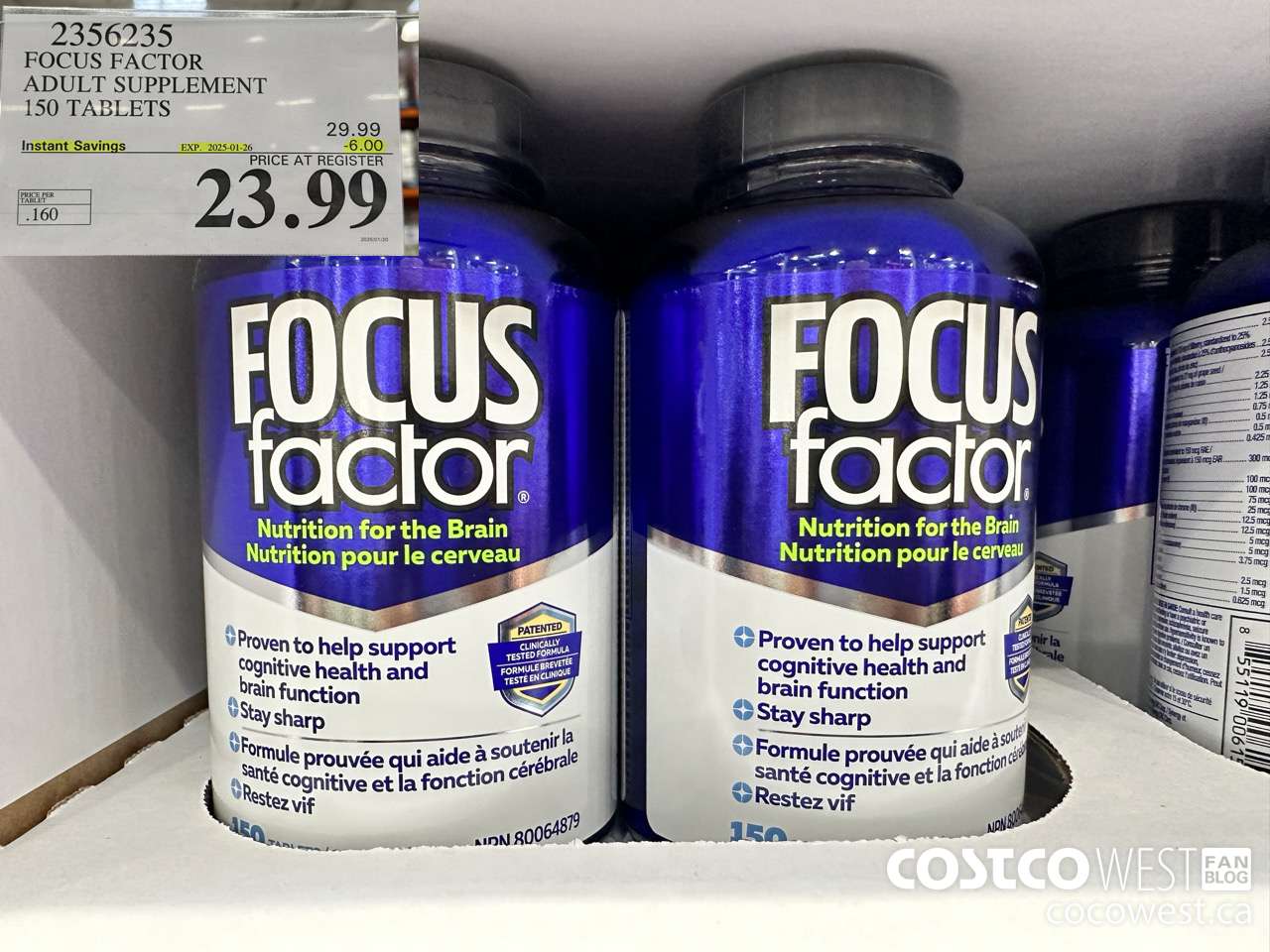 2356235 FOCUS FACTOR ADULT 150 TABLETS ($6.00 INSTANT SAVINGS EXPIRES ON 2025-01-26) $23.99