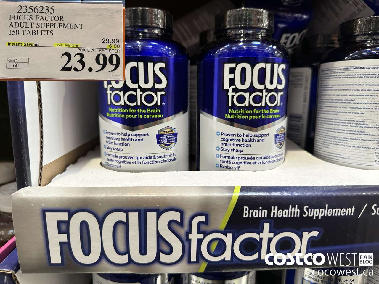 2356235 FOCUS FACTOR ADULT 150 TABLETS ($6.00 INSTANT SAVINGS EXPIRES ON 2025-01-26) $23.99