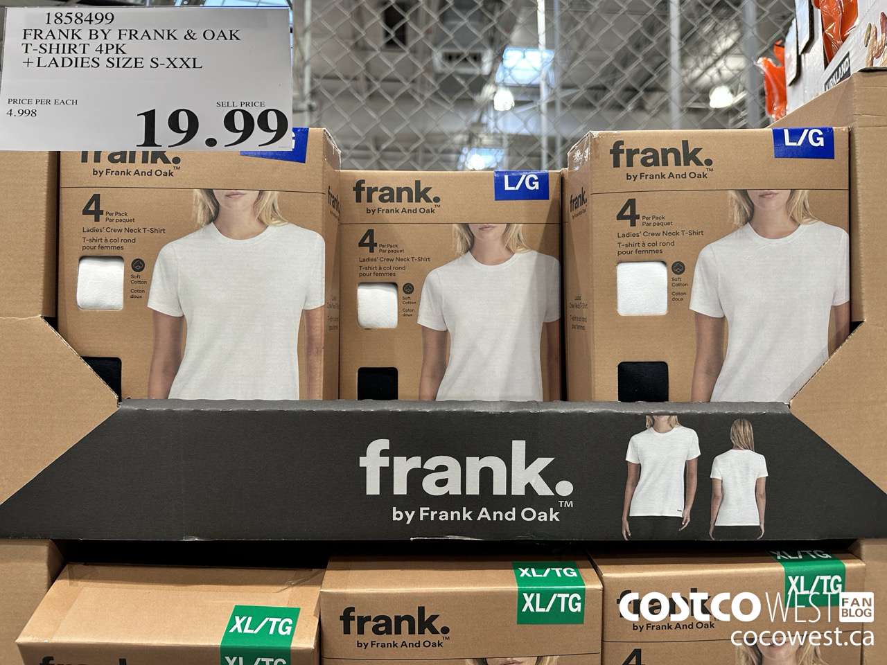 1858499 FRANK BY FRANK & OAK T-SHIRT 4PK LADIES SIZES S-XXL $19.99