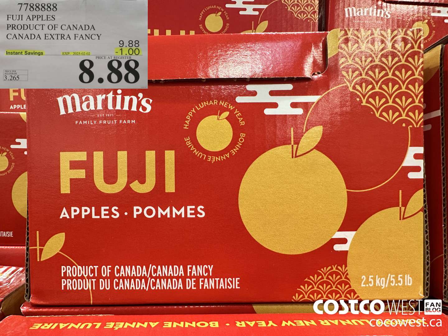 7788888 FUJI APPLES PRODUCT OF CANADA CANADA EXTRA FANCY ($1.00 INSTANT SAVINGS EXPIRES ON 2025-02-02) $8.88