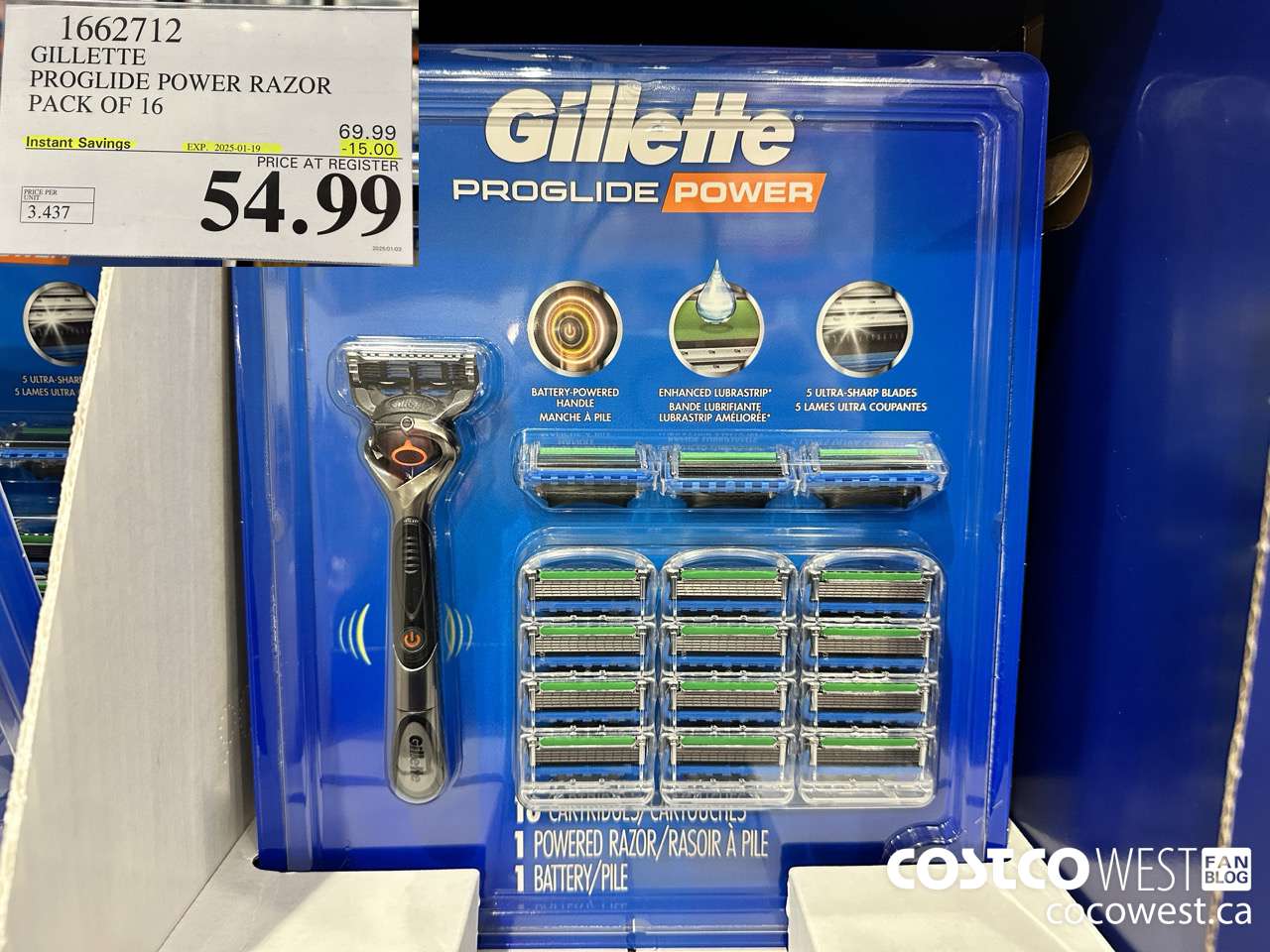 1662712 FUSION PROGLIDE POWER WITH HANDLE PACK OF 16 ($15.00 INSTANT SAVINGS EXPIRES ON 2025-01-19) $54.99