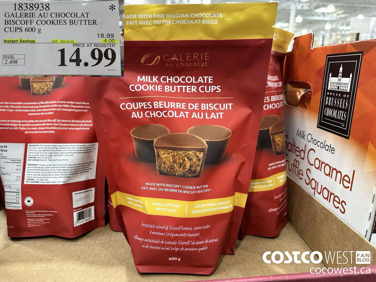1838938 GALERIE AU CHOCOLAT BISCOFF COOKIES BUTTER CUPS 600G ($4.00 INSTANT SAVINGS EXPIRES ON 2025-02-02) $14.99