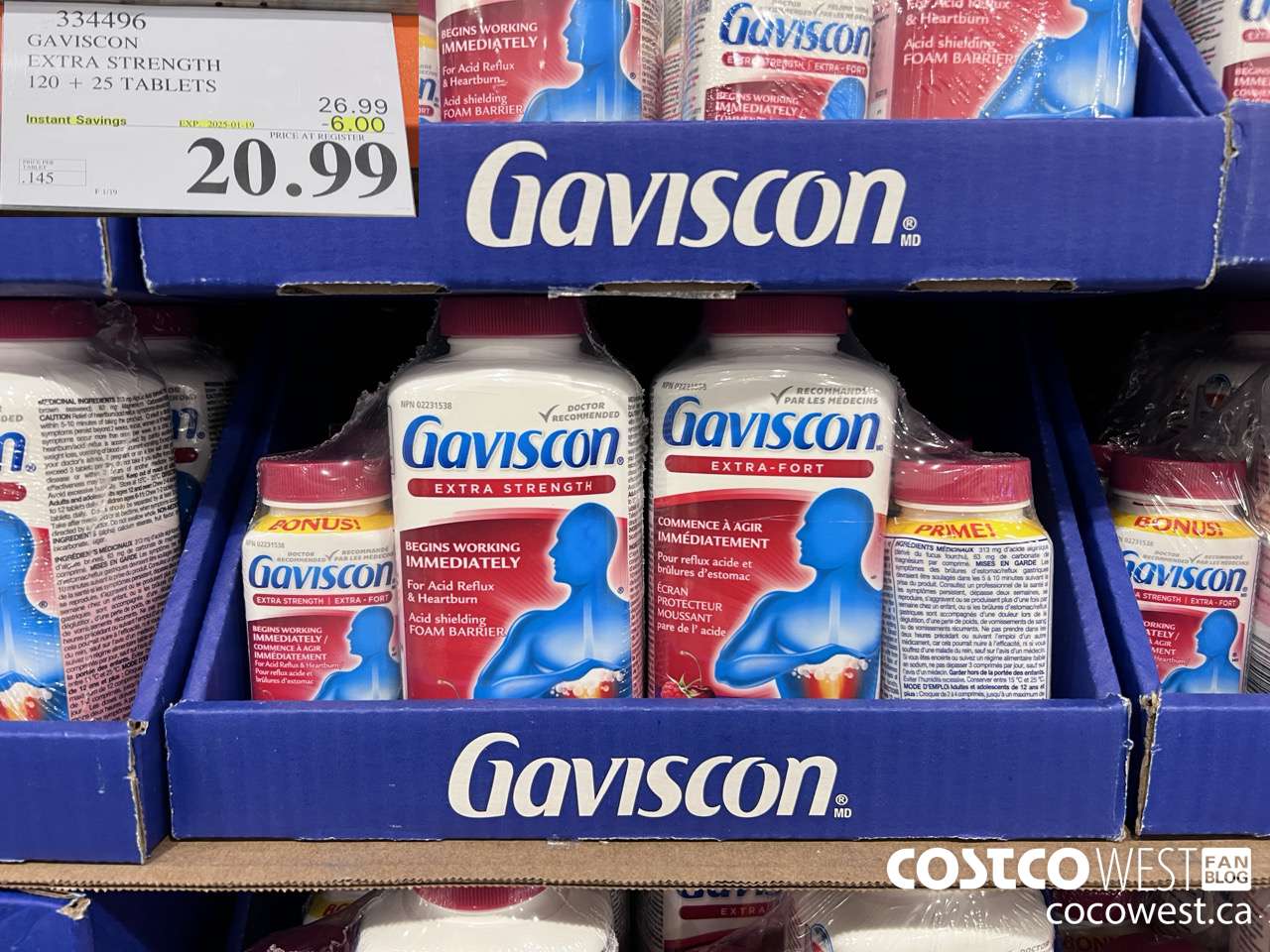 334496 GAVISCON EXTRA STRENGTH 120 + 25 TABLETS ($6.00 INSTANT SAVINGS EXPIRES ON 2025-01-19) $20.99