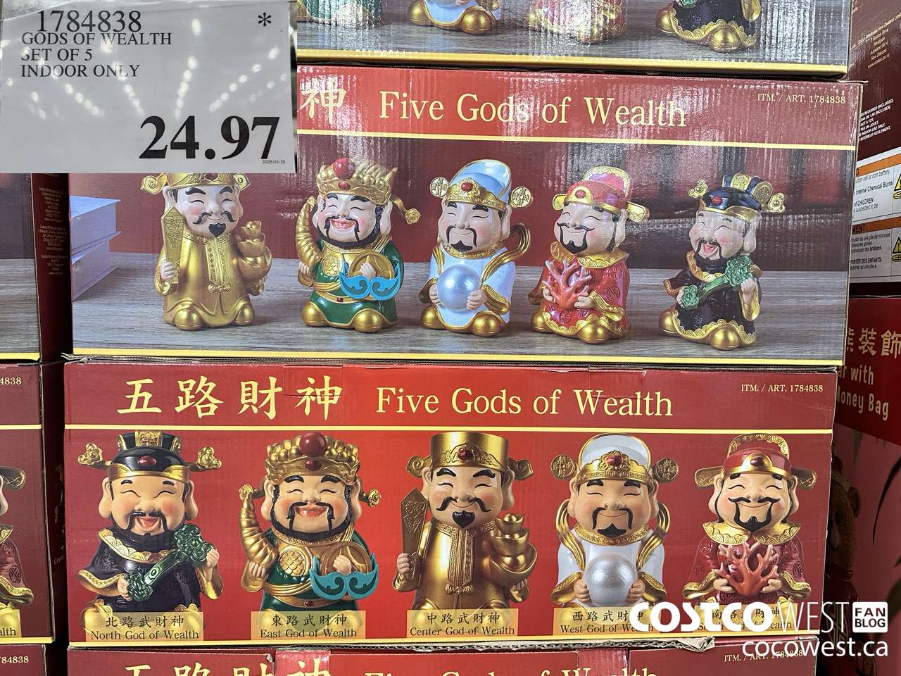 1784838 GODS OF WEALTH SET OF 5 INDOOR ONLY $24.97