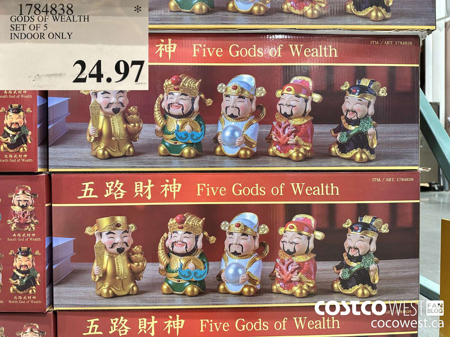 1784838 GODS OF WEALTH SET OF 5 INDOOR ONLY $24.97