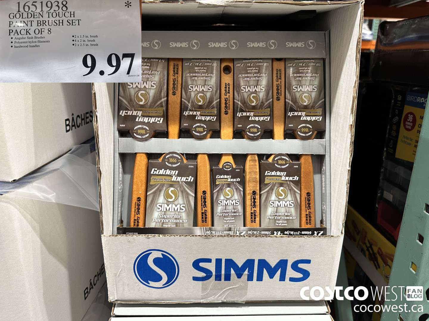 1651938 GOLDEN TOUCH PAINT BRUSH SET PACK OF 8 $9.97