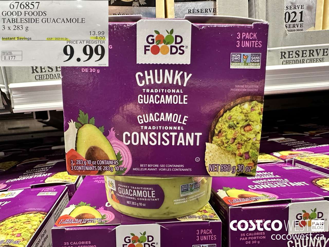 676857 GOOD FOODS TABLESIDE GUACAMOLE 3 x 283 g ($4.00 INSTANT SAVINGS EXPIRES ON 2025-01-26) $9.99