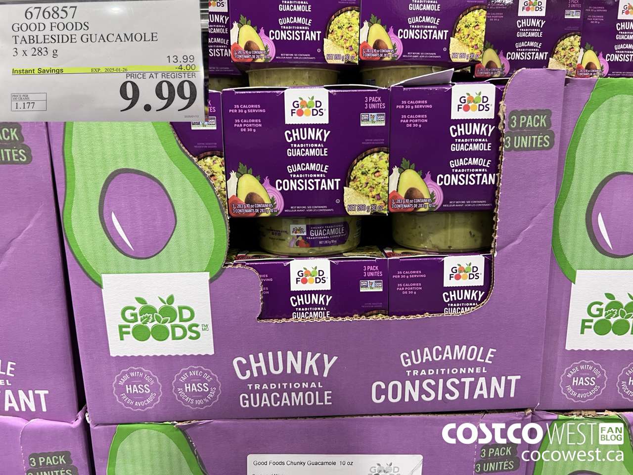 676857 GOOD FOODS TABLESIDE GUACAMOLE 3 x 283 g ($4.00 INSTANT SAVINGS EXPIRES ON 2025-01-26) $9.99