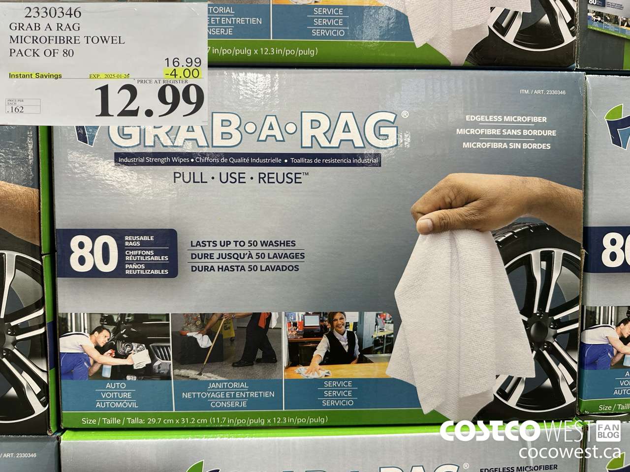 2330346 GRAB A RAG MICROFIBRE TOWEL PACK OF 80 ($4.00 INSTANT SAVINGS EXPIRES ON 2025-01-26) $12.99