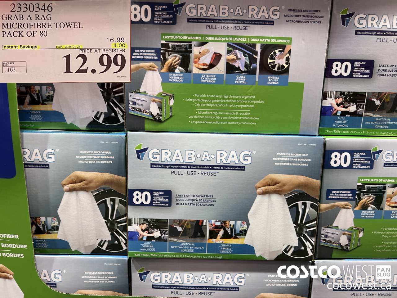 2330346 GRAB A RAG MICROFIBRE TOWEL PACK OF 80 ($4.00 INSTANT SAVINGS EXPIRES ON 2025-01-26) $12.99