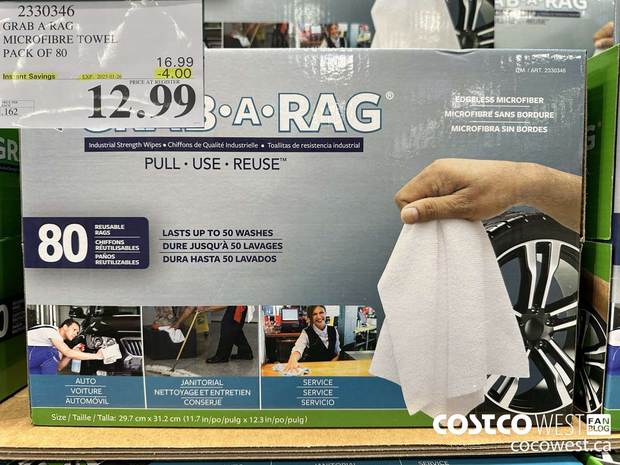2330346 GRAB A RAG MICROFIBRE TOWEL PACK OF 80 ($4.00 INSTANT SAVINGS EXPIRES ON 2025-01-26) $12.99