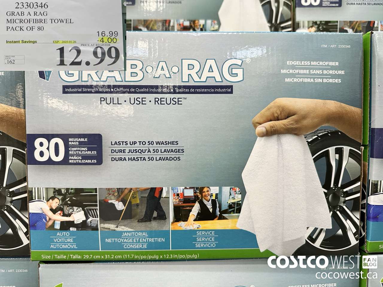 2330346 GRAB A RAG MICROFIBRE TOWEL PACK OF 80 ($4.00 INSTANT SAVINGS EXPIRES ON 2025-01-26) $12.99