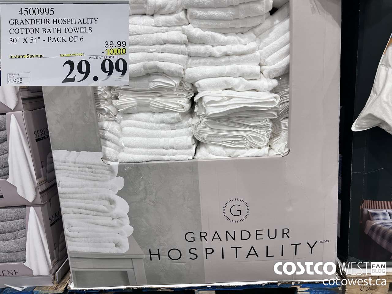 4500995 GRANDEUR HOSPITALITY COTTON BATH TOWELS 30